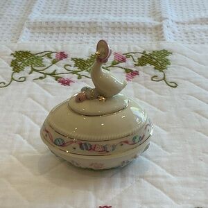 Decorative Ceramic Goose Trinket Box by Lenox